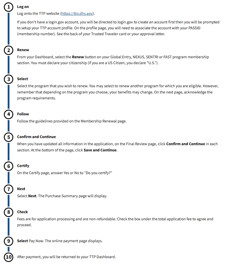 How to renew global entry