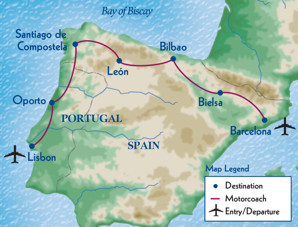 Large detailed highways map of Spain and Portugal with cities