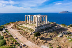 Temple of Poseidon at Cape Sounion in Greece