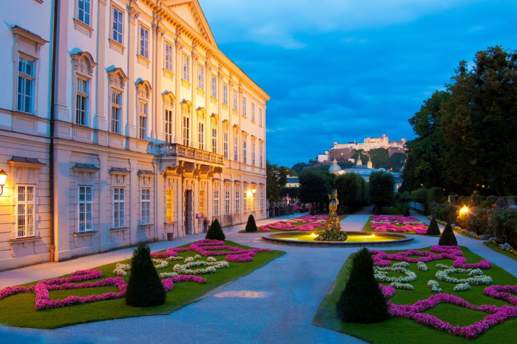 Mirabell Gardens with Hohensalzburg in the background