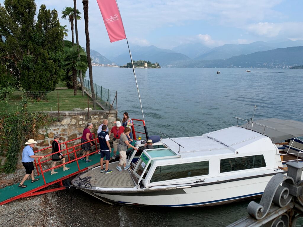 embarking our boat to isola bella