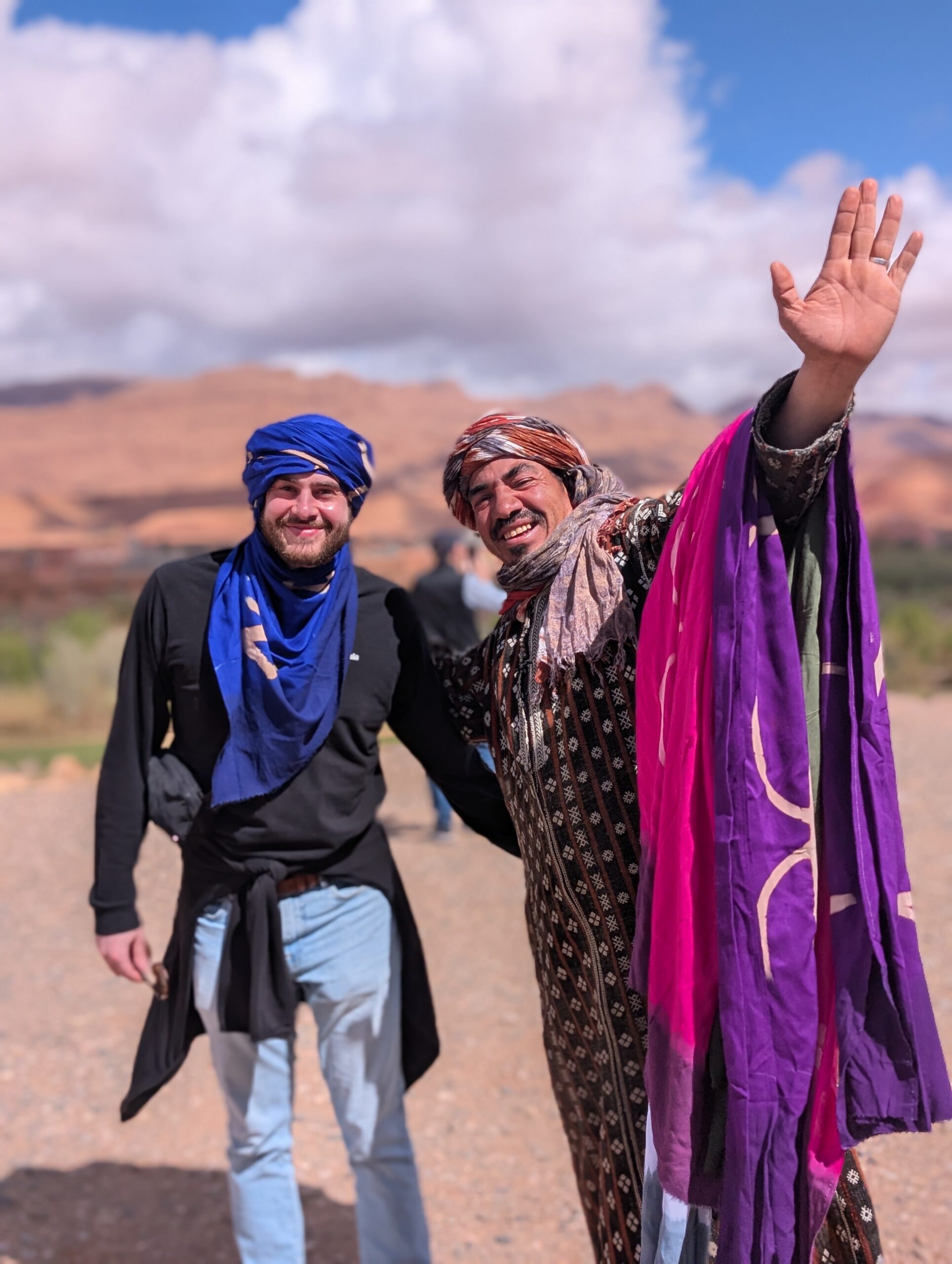 Odysseys staffer Matthias A. donning the traditional Moroccan garb. Photo: Joie G.
