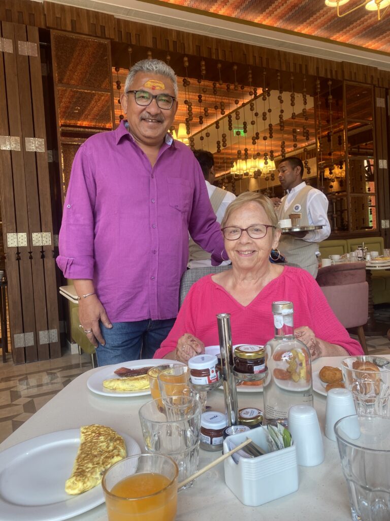 judy with tour director shailesh india