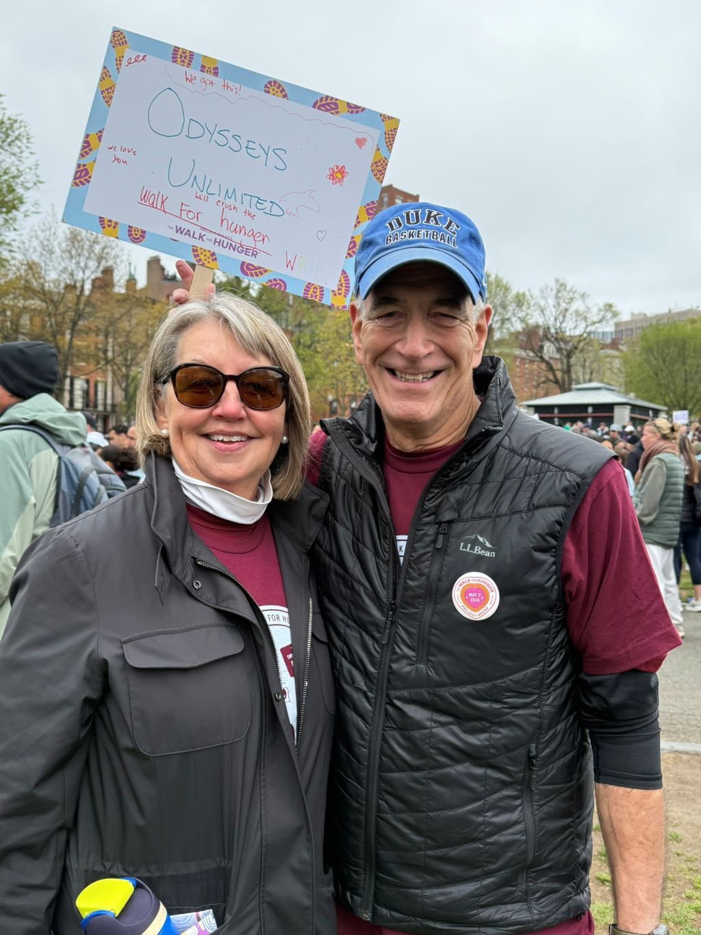Odysseys Unlimited President Bruce Epstein at the Walk for Hunger, alongside his wife Becky, a member of the Charitable Giving Committee